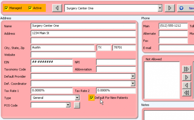 Default For New Patients